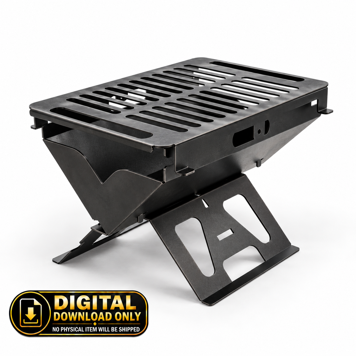 Compact Portable Slot-Fit Grill | DXF Files + Blueprints