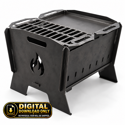 Built-in & Portable Grill – DXF Design for CNC Cutting + Blueprints