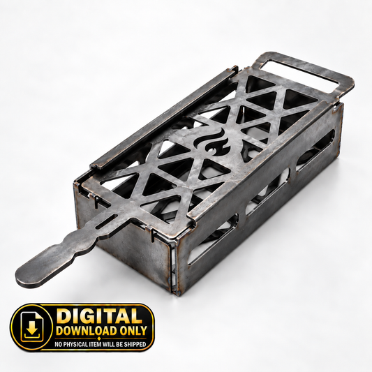 Compact Steel Griddle for Fire & Induction Cooking | DXF Files for CNC Cutting