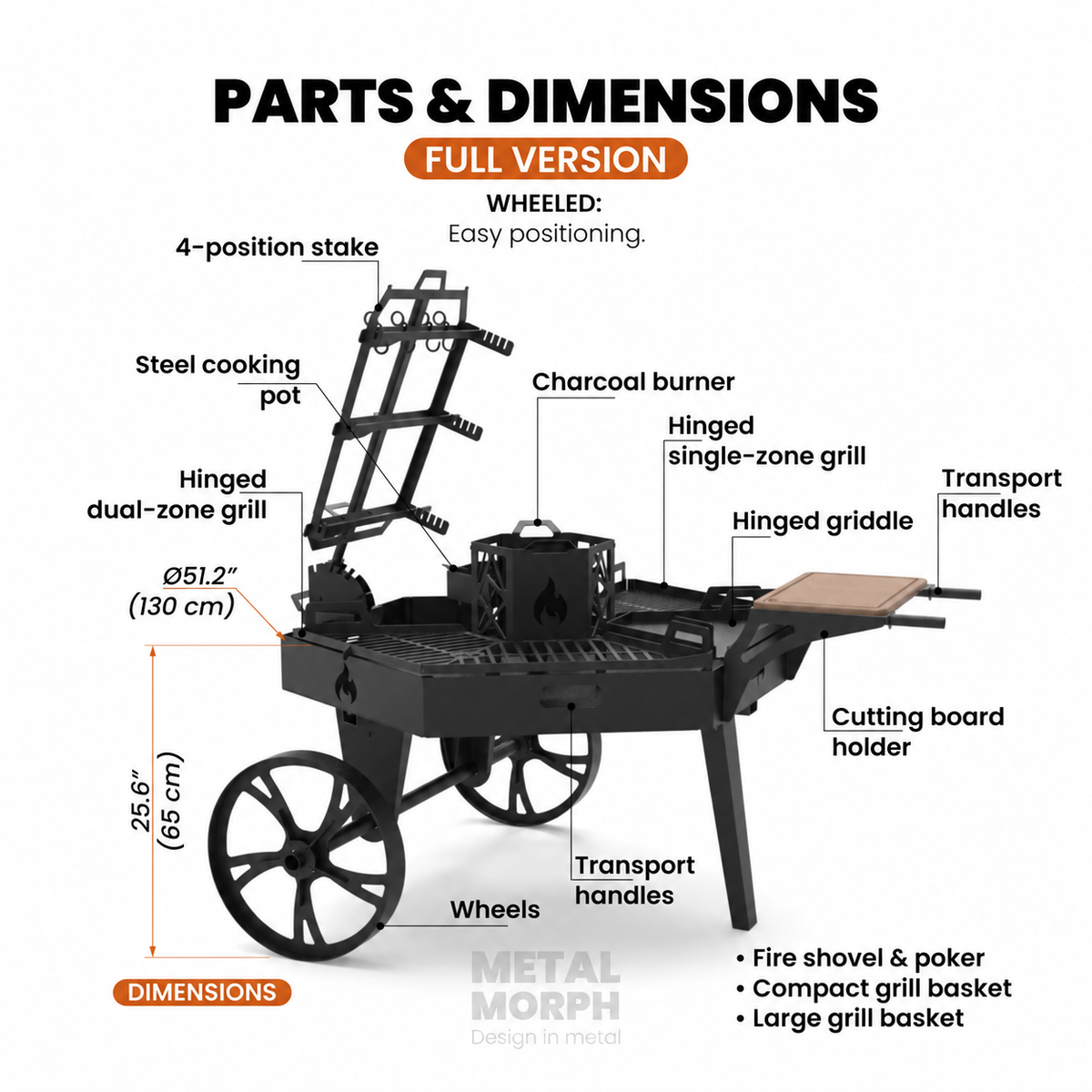 BBQ Fire Pit FULL - with Wheels | DXF + Bending, Welding & Assembly Plans