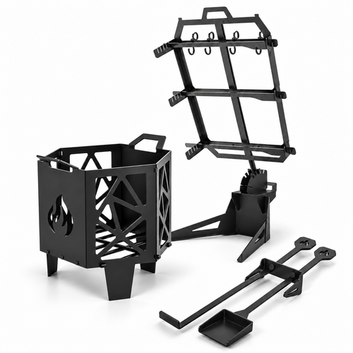 Large Grill Stake + Charcoal Burner + Shovel & Poker Set | DXF Files + Fabrication Plans