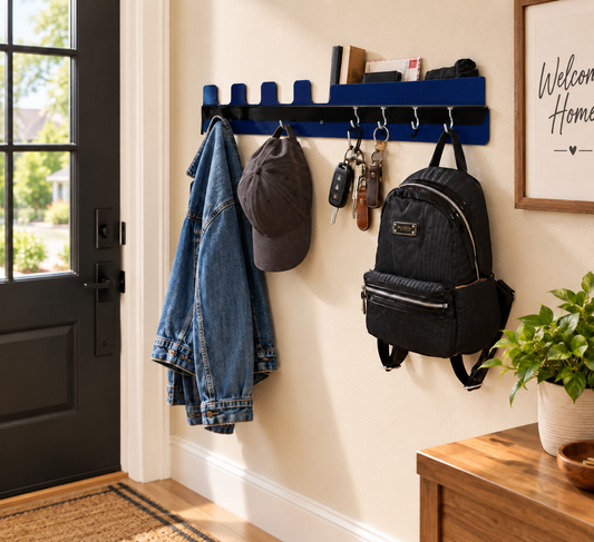 Designer Wall Coat Rack & Key Holder | DXF File for CNC Cutting